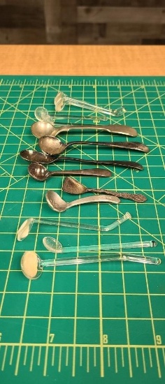 METAL & CRYSTAL SALT SPOONS