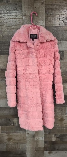 WILSON LEATHER  PINK RABBIT FUR LONG COAT