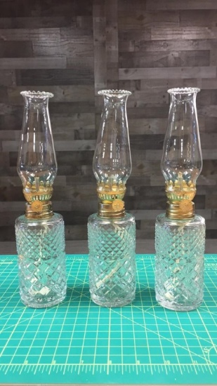 4) VTG LAMPLIGHT FARMS SMALL KEROSENE OIL LAMPS