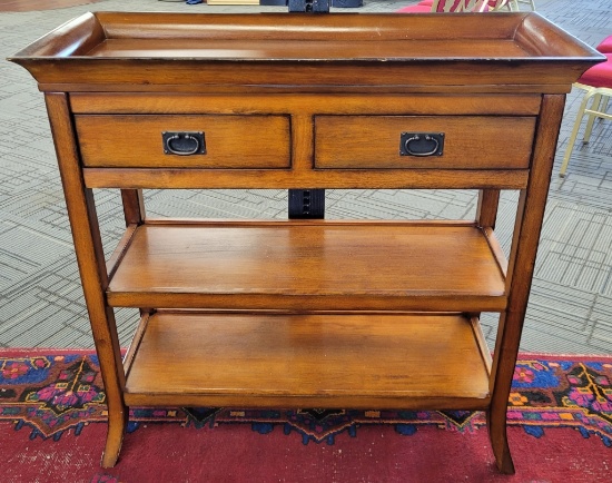 TRAY TOP WOOD CONSOLE TABLE