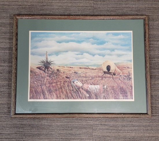 LOST DOLL ON THE WAGON TRAIL SIGNED PRINT