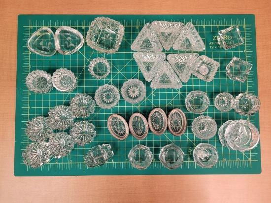 VTG DECORATIVE GLASS & CRYSTAL SALT CELLARS
