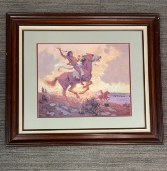 NATIVE AMERICAN HUNTING PARTY BY HAROLD HOPKINSON