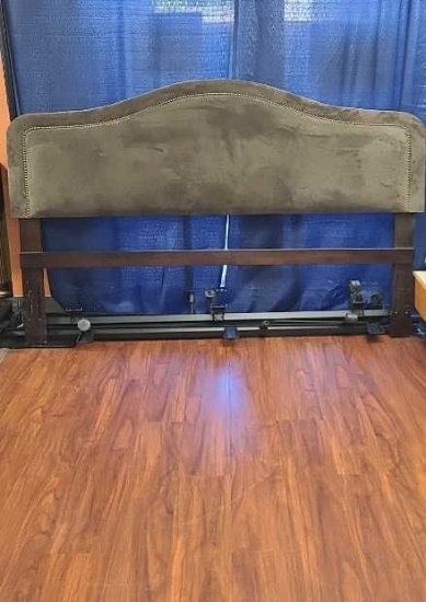 SERPENTINE MICROFIBER UPHOLSTERED HEADBOARD FRAME