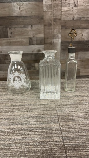 3) GLASS DECANTERS
