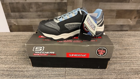 SKECHERS STEEL TOE SHOE    SZ: WOMENS 6