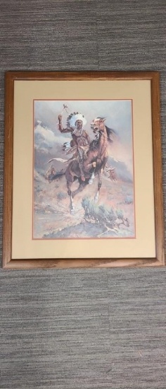 NATIVE AMERICAN CHIEF BY HAROLD HOPKINSON
