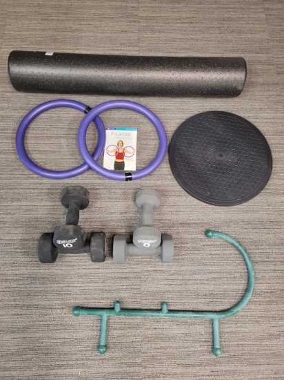 EXERCISE EQUIPMENT: DUMBBELLS, FOAM ROLLER & MORE