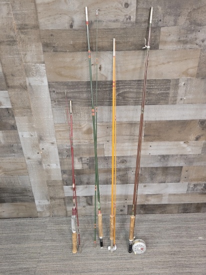 4) VTG BAMBOO FISHING ROD & MORE