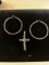 925 SILVER HOOP EARRINGS & CROSS PENDANT   20G
