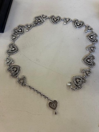 HEART & RHINESTONE CHAIN BELT.