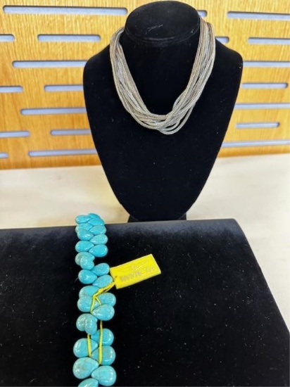 TURQUOISE AND SILVER NECKLACES