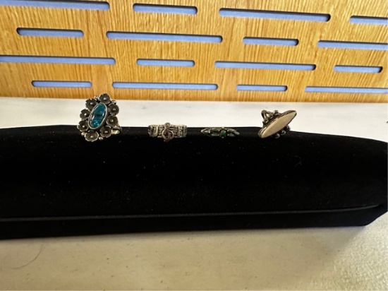 4) STERLING SILVER RINGS 14G