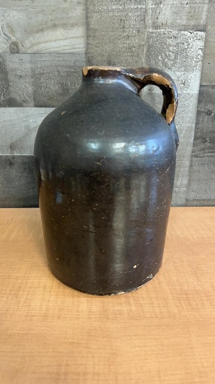 ANTIQUE BROWN STONEWARE MOONSHINE WHISKEY JUG