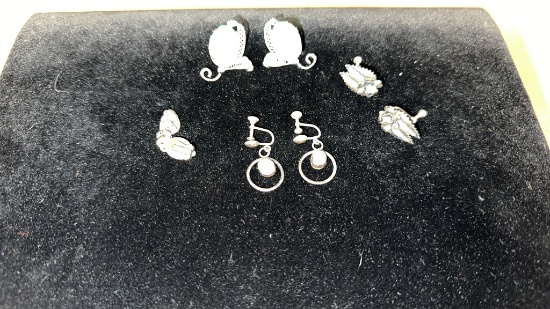 4) PAIR OF STERLING & TURQUOISE EARRINGS 18G