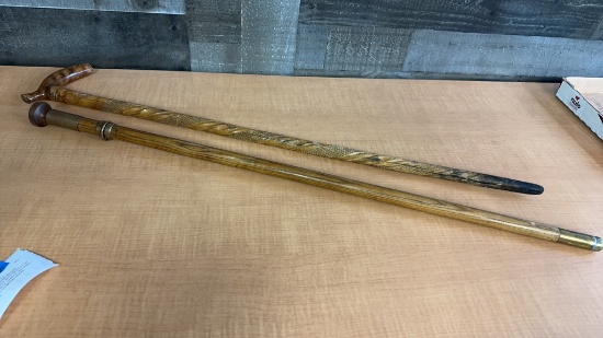 VTG CARVED WOOD WALKING STICKS