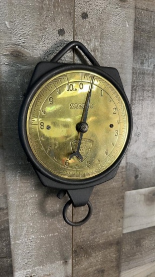 ANTIQUE SALTER 10LB SPRING BALANCE SCALE NO. 235