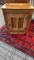 VINTAGE WHITE CLAD WOOD ICE BOX