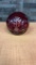 VTG RUBY CUT TO CLEAR GLASS ART PAPERWEIGHT
