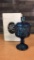 VTG FOSTORIA TIARA GLASS BLUE WINDSOR CROWN DISH