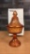 VTG TIARA GLASS AMBER STRAWBERRY LIDDED DISH