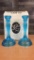 VTG TIARA GLASS BLUE HORIZON DUCHESS CANDLE STICKS
