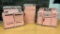 VTG WOLVERINE PINK TIN METAL LITHO KITCHEN 3PC SET