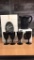 INDIANA GLASS BLACK MONARCH PITCHER & GOBLETS