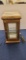 CONTEMPORARY MARBLE TOP BEVELED GLASS VITRINE