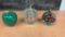 BLOWN GLASS & STONE APPLE PAPERWEIGHTS