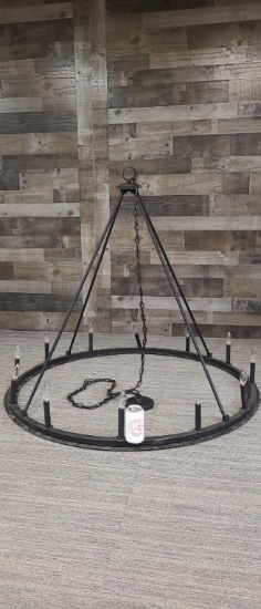 48"D ROUND IRON CHANDELIER