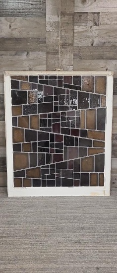 VTG CHURCH STAINED GLASS WINDOW