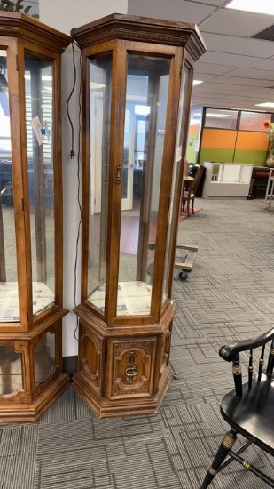 LITED 3-SIDED CURIO CABINET