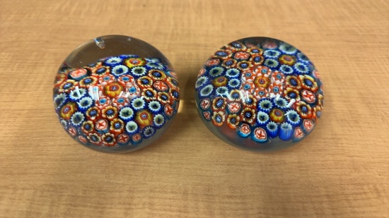 VTG SIGNED HAND BLOWN GLASS ART PAPERWEIGHTS