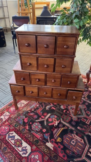 15 DRAWER APOTHECARY CARD CATALOG CABINET