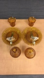 VTG TIARA GLASS AMBER WALL SCONCE & FAIRY LIGHTS