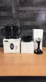 VINTAGE TIARA GLASS BLACK DISHWARE