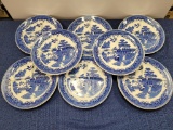 VINTAGE BLUE WILLOW DIVIDED GRILLE PLATES