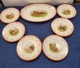 ANTIQUE HUB AUSTRIA GAME BIRDS PLATES & PLATTER