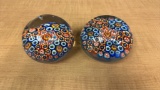 VTG SIGNED HAND BLOWN GLASS ART PAPERWEIGHTS