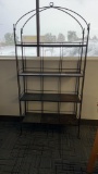 Metal and tile outdoor plant stand