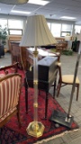Glass and Gold tone floor lamp.