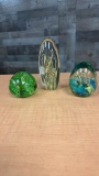 VTG HAND BLOWN GLASS ART PAPERWEIGHTS