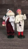 BYERS' CHOICE CAROLERS - SCROOGE & SANTA IN WHITE