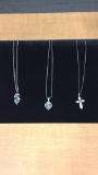 3) STERLING SILVER NECKLACES & PENDANTS. 19G