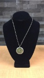 STERLING SILVER & ABALONE NECKLACE & PENDANT.11G