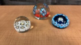 VTG HAND BLOWN GLASS ART PAPERWEIGHTS