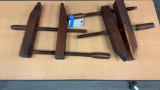 ANTIQUE SOLID WOOD VISE SCREW CLAMPS
