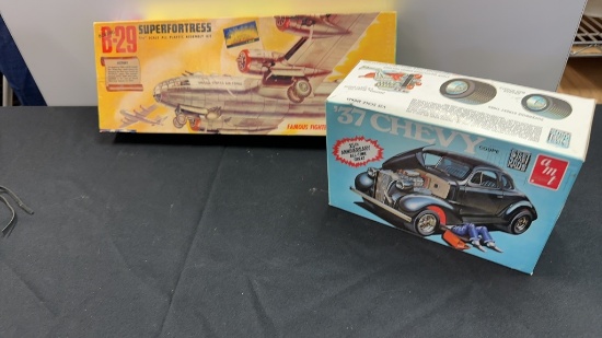 SCALE MODEL CHEVY COUP & BOEING B-29 SCALE MODELS