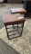 2) INDUSTRIAL WOOD AND IRON STOOLS